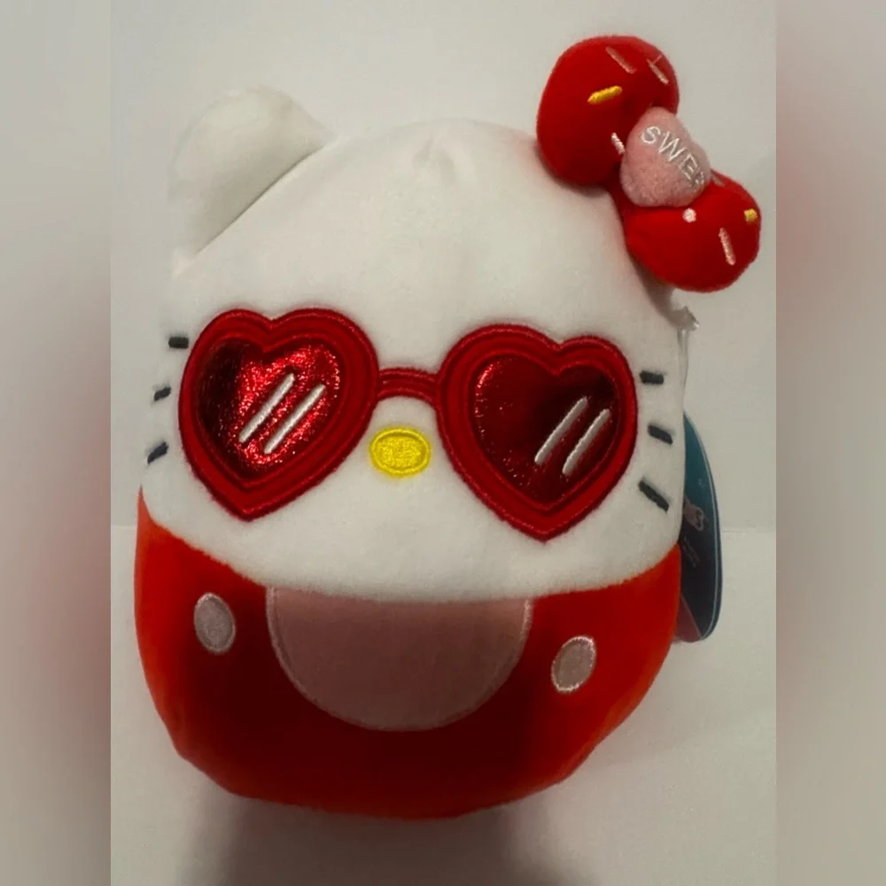 Hello Kitty Plush with Heart-Shaped Red Sunglasses